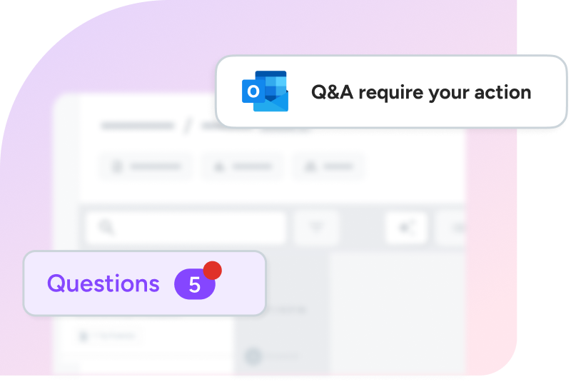 Notification about pending questions in Outlook vs in platform