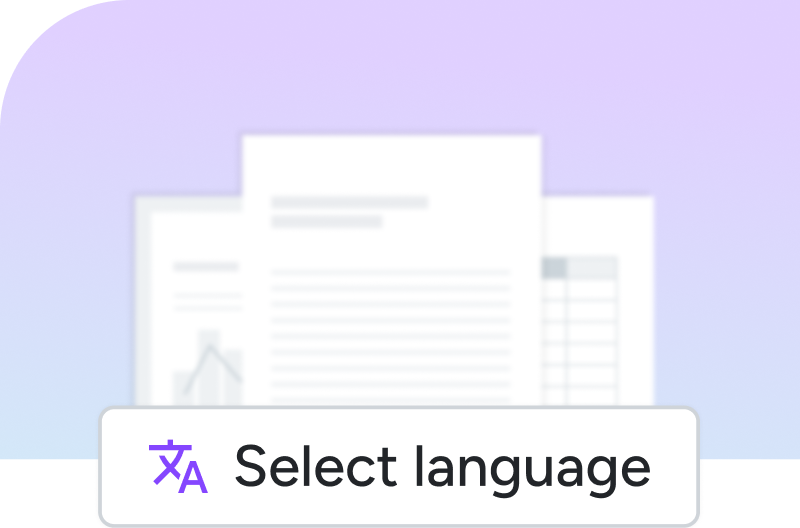 Language translation interface with documents